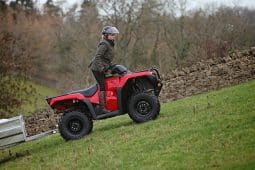 Honda TRX420FE1 ATV Quad Bike pulling a trailer