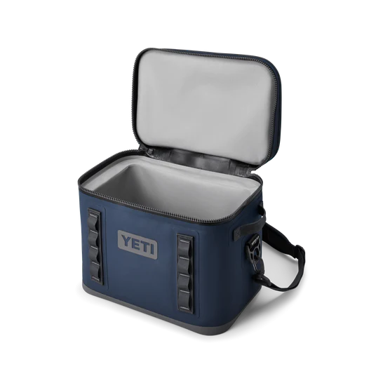 Yeti Hopper Flip 18 Soft Cooler Navy open