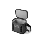 Yeti Hopper Flip 8 Soft Cooler Charcoal open