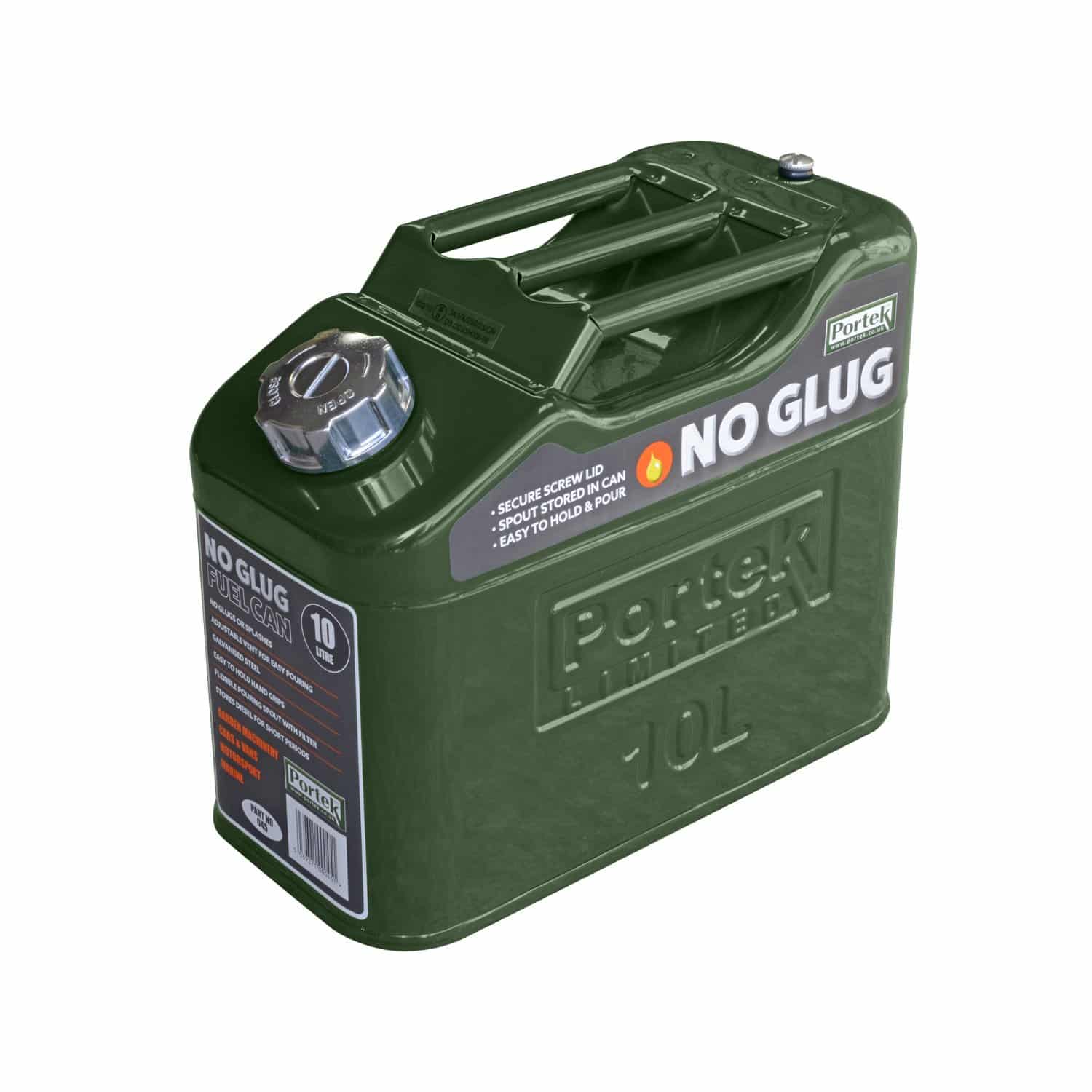 Portek No-Glug-10L-Fuel Can