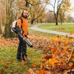 Stihl BR 450 C-EF Petrol Backpack Blower in use