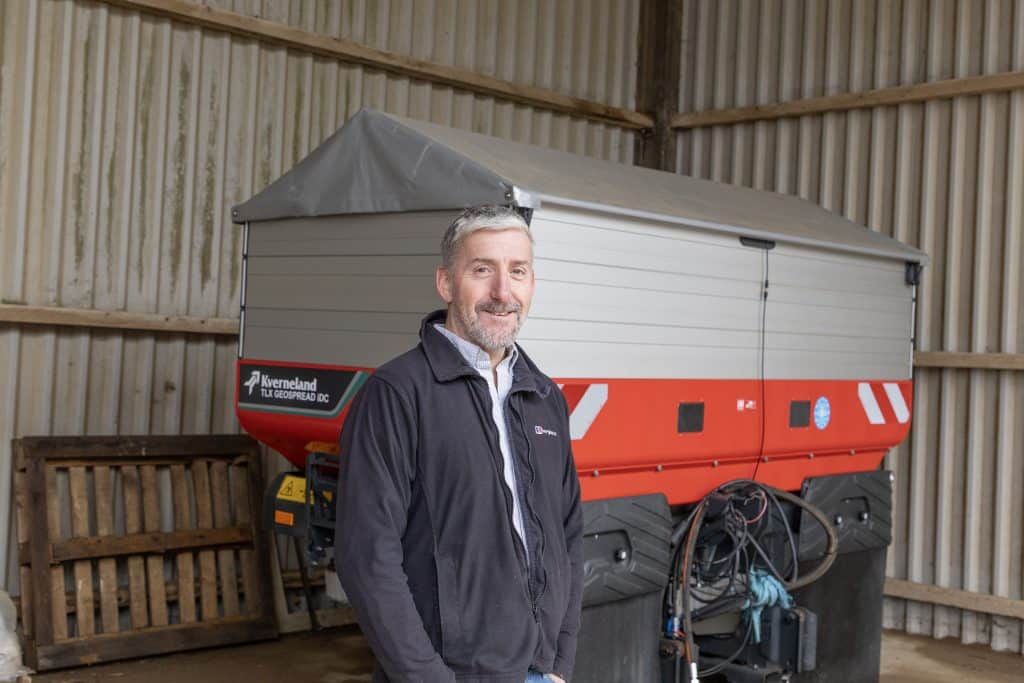 Chris Mann uses Kverneland spreader on his farm in Suffolk