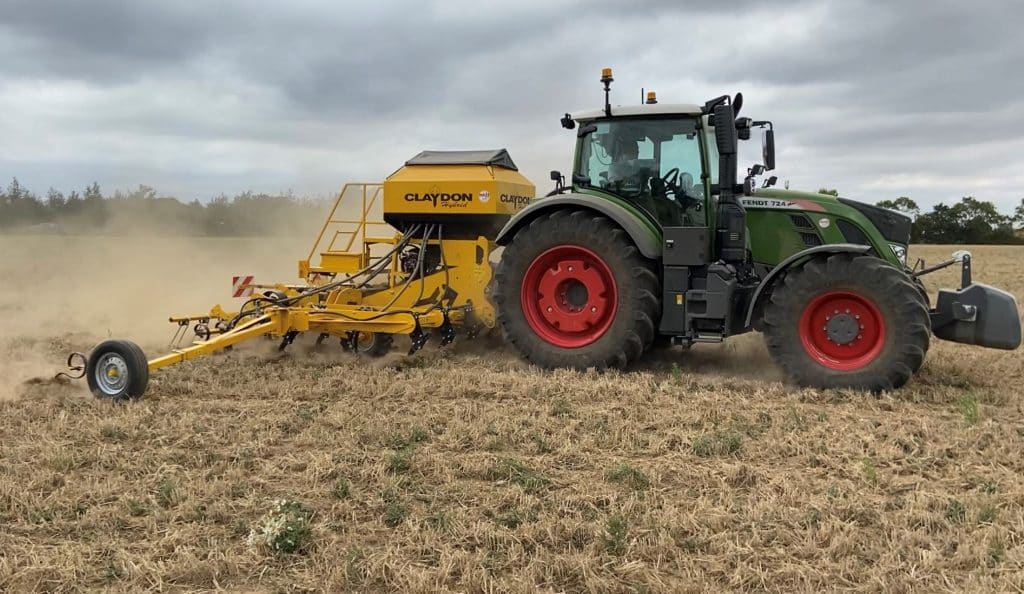 Claydon Hybrid Drill and Fendt tractor on a Suffolk farm