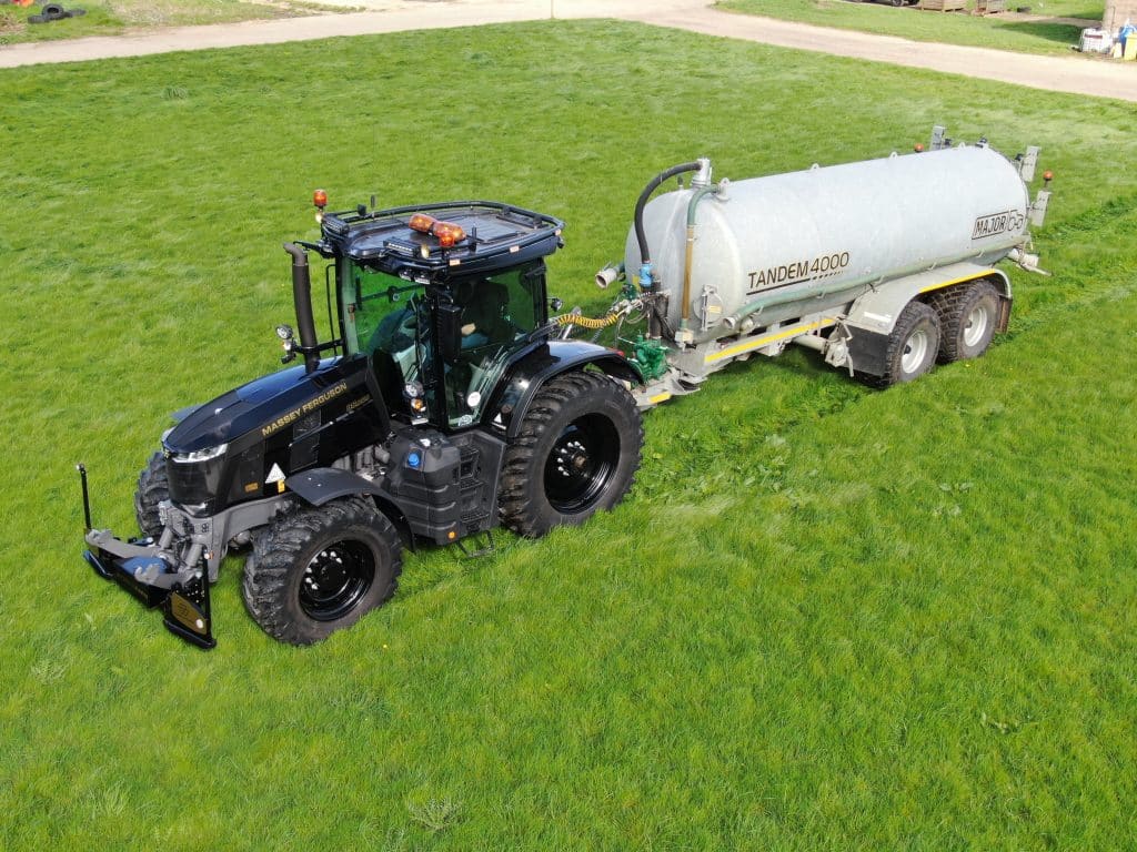 The Massey Ferguson 8S.225 Dyna VT ordered by John Nurse through Thurlow Nunn Standen, was one of the first tractors to arrive in the UK which had been through the manufacturer’s MF by You customisation studio.