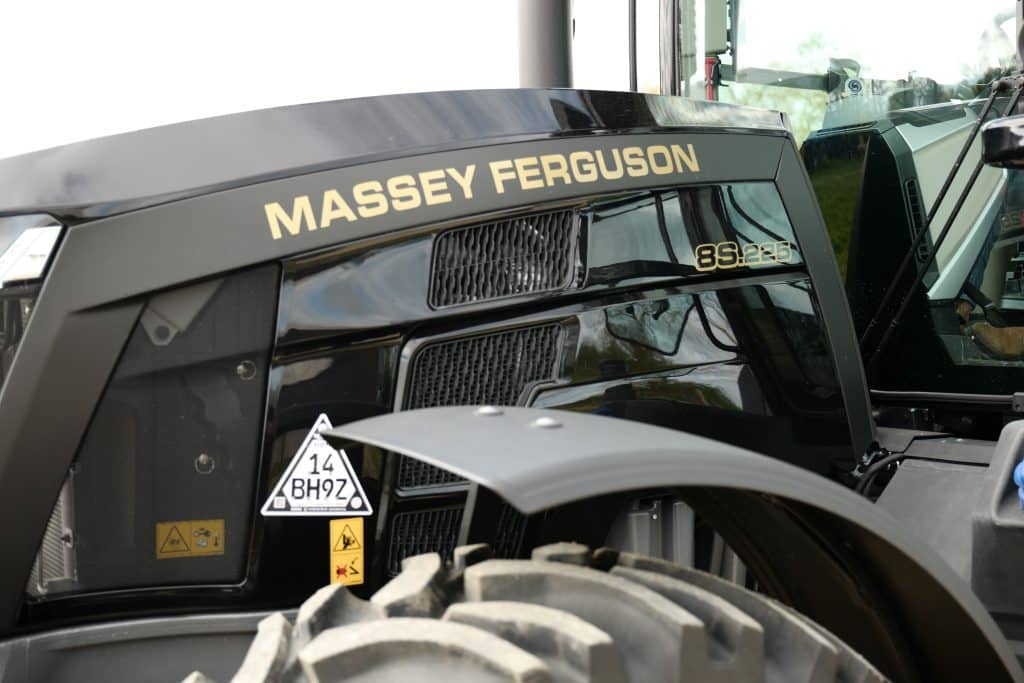 Bespoke MF 8S tractor in black and gold colours