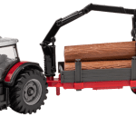 Massey Ferguson 8740S Tractor Model with Timber Loader and Crane