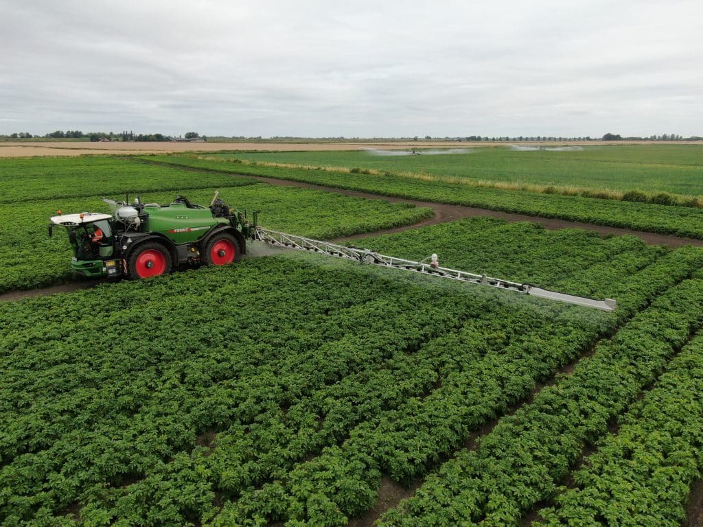 The Fendt Rogator 655, 6,000-litre 36m sprayer owned by J Gilbert & Son on farm in Fenland
