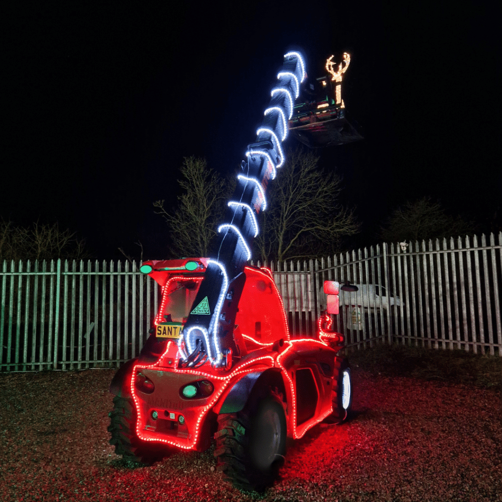 Manitou telehandler at TNS Christmas Lights Event