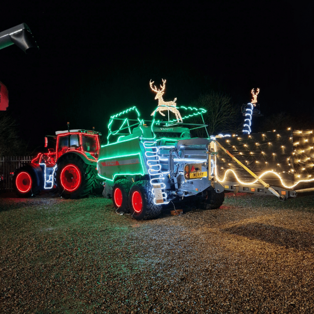 Festive Fendt baler at TNS Christmas Lights Event