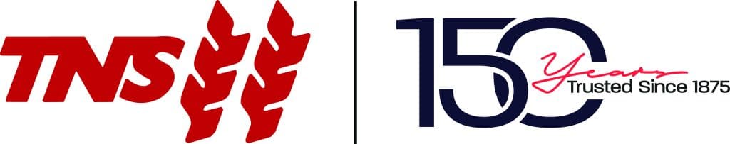 TNS 150th anniversary logo