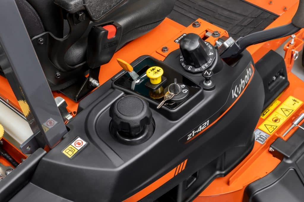 Kubota Z1-421 Zero-Turn Mower controls