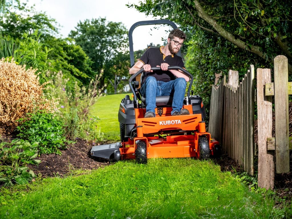 Kubota Z1-421 Zero-Turn Mower in action