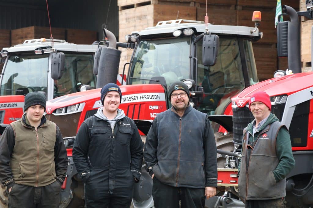The team at H G Bliss Farms in Norfolk Ben Searle, Alex Clabon, Patrick Clabon and Jimmy Bruce