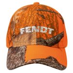 Fendt Cap in Orange and Camouflage Front
