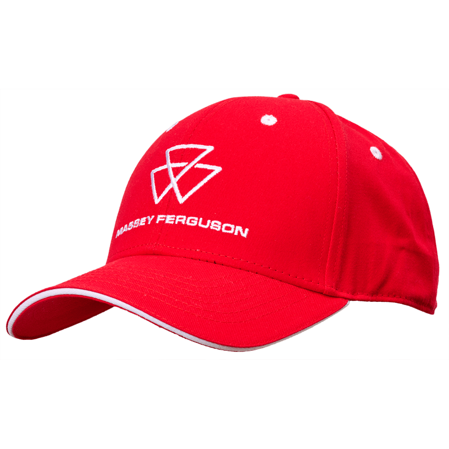 Massey Ferguson White Logo Red Cap for farmers and enthusiasts