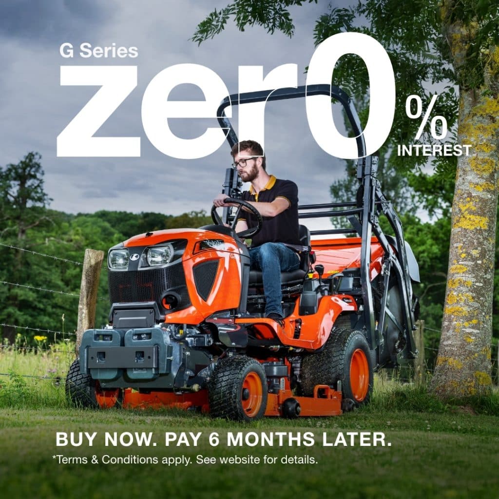 Kubota G Series mower offer buy now pay later