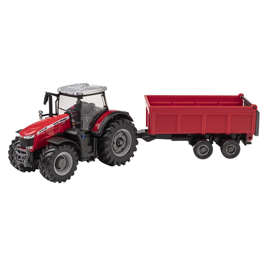 Massey Ferguson 8740 S Tractor with Trailer Toy Set