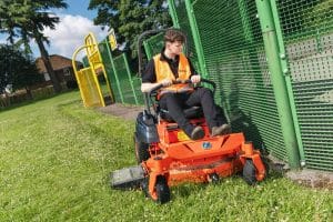 The Ze Series is Kubota’s first fully electric ride-on mower