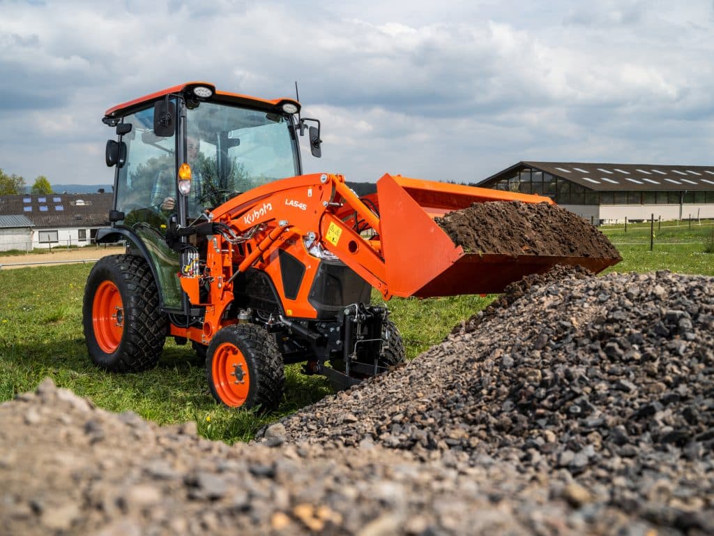 Kubota LX compact tractor with a front loader