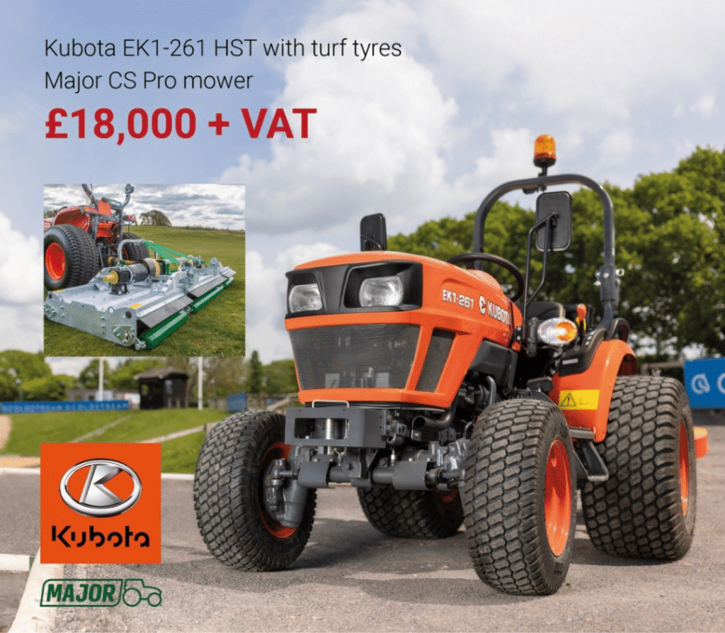 Kubota and Major mower is Everything you need to maintain a match-ready football pitch