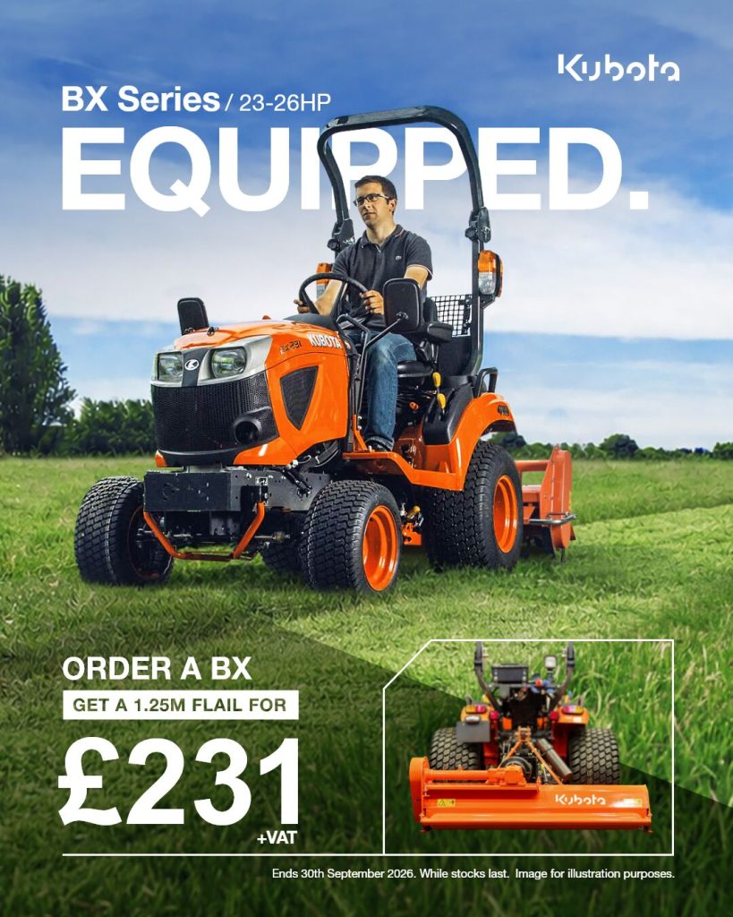 Kubota flail mower offer when ordering BX compact tractor