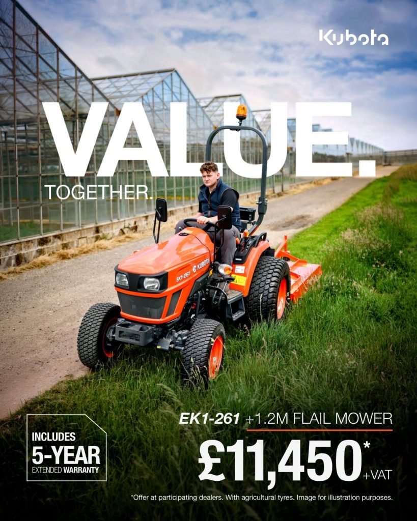 Kubota EK1 and flail mower offer