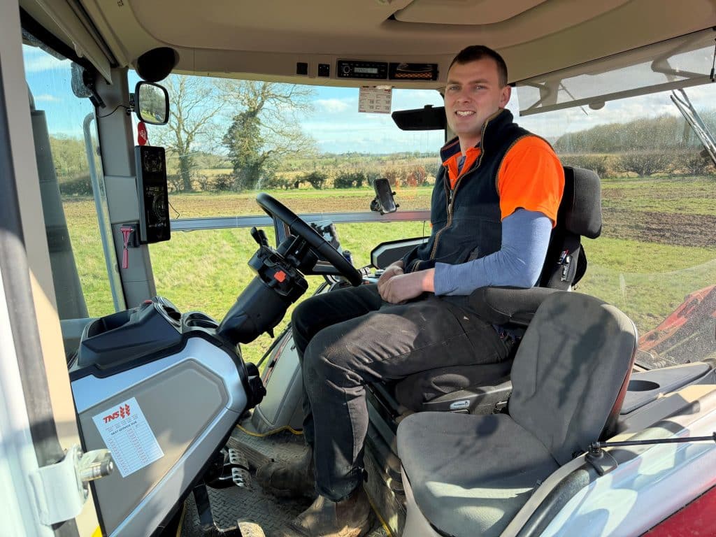 Andrew Colman says the MF 8S cab is exceptional with plenty of space, large windows providing superb visibility, and the Protect-U design featuring a 15cm gap between the encapsulated engine and front screen reducing noise and vibration.
