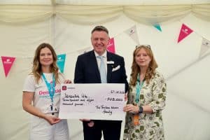 Chairman James Thurlow presented the final cheque to Caroline Scates, Director of Nursing Services for Dementia UK, and Sarah Child, Community Fundraising Manager of Dementia UK