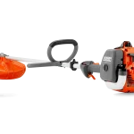 Husqvarna 129RJ Petrol Brushcutter. Versatile, powerful and easy to start, with grass blade and trimmer head.