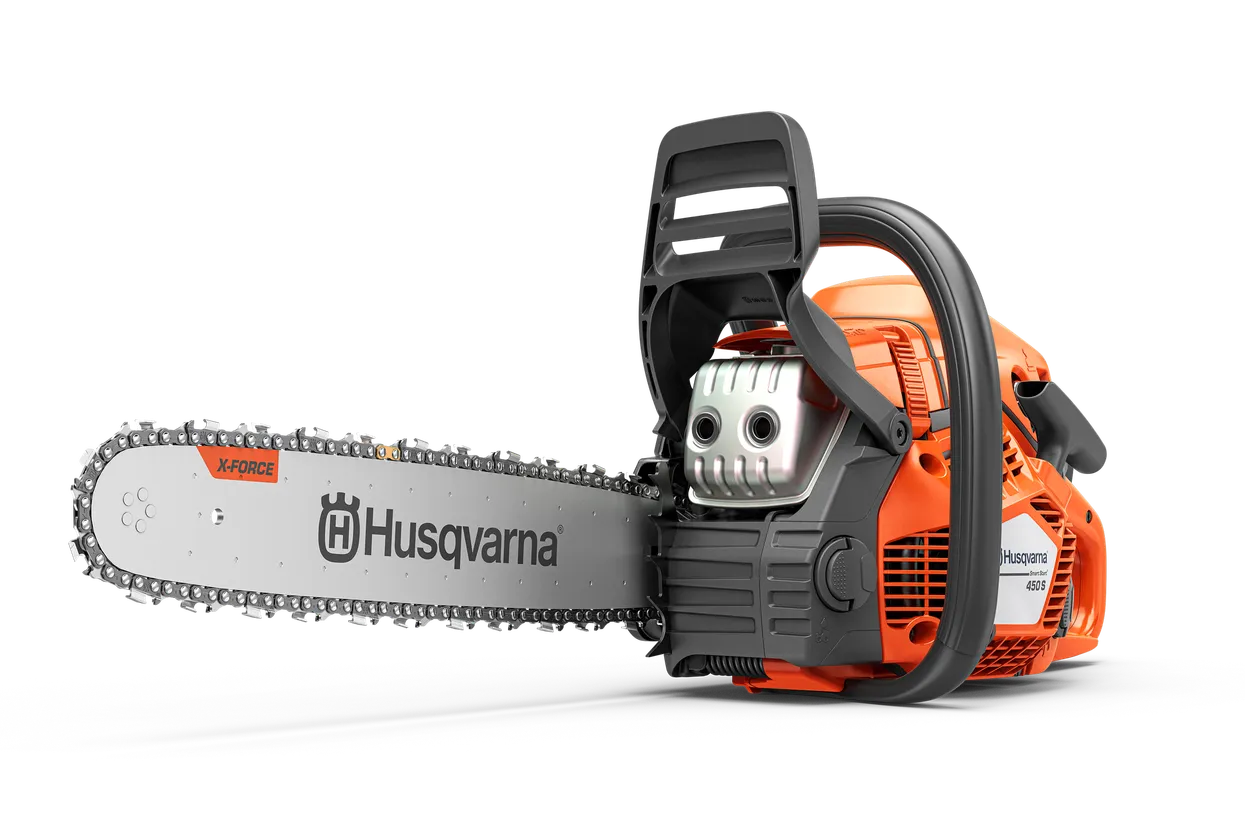The Husqvarna 450S Petrol Chainsaw is a powerful, reliable and easy-to-handle chainsaw built for demanding cutting tasks.