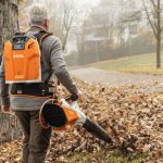 STIHL BGA 200 Cordless Blower Tool Only In Use