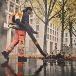 Stihl BRA 600 Cordless Backpack Blower In Use