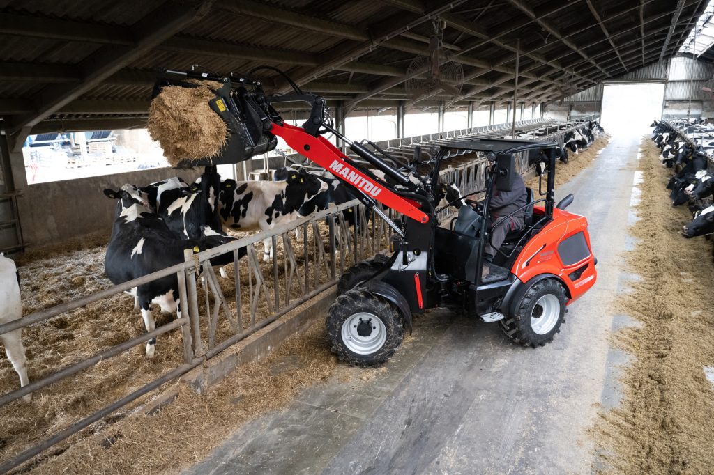 Manitou articulated loader on a livestock farm