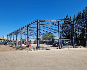 Construction of the new TNS sprayer workshop in May 2026, showing progress on the £500,000 investment at Littleport.